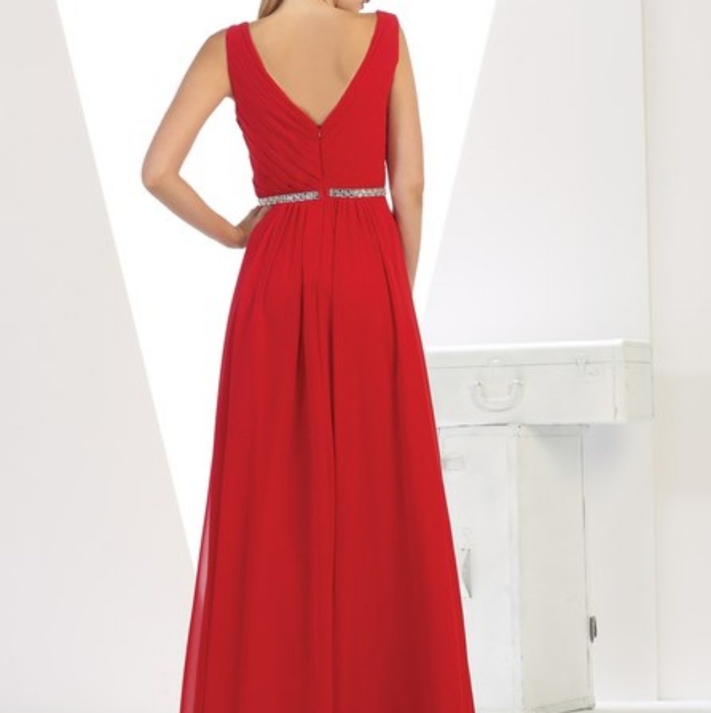 Blue, red, + other Colors formal evening gown chiffon - Picture 4 of 8